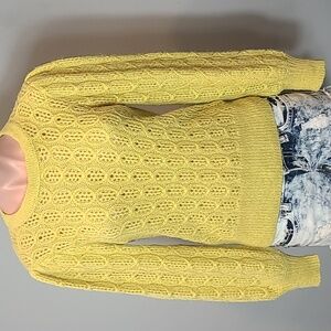 J‎ Crew Sweater Comfy Luxury Preppy Size XS Chartreuse Yellow Heritage